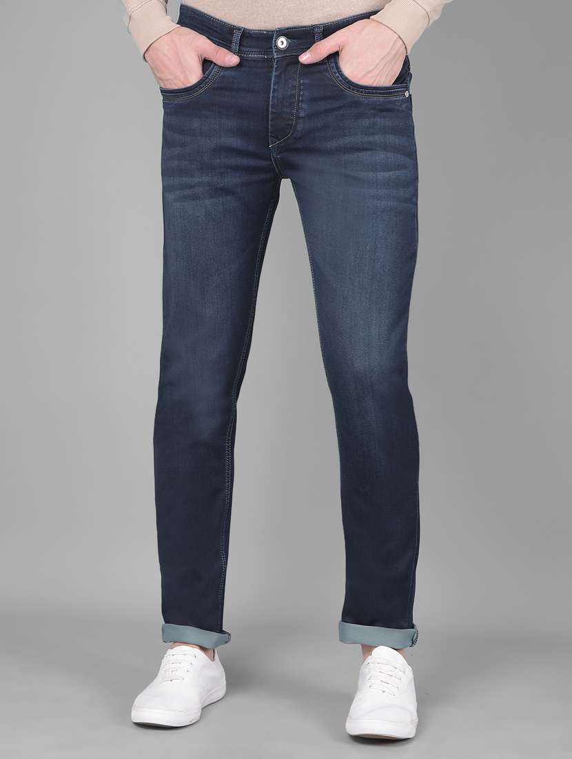 men mid rise denim washed jeans