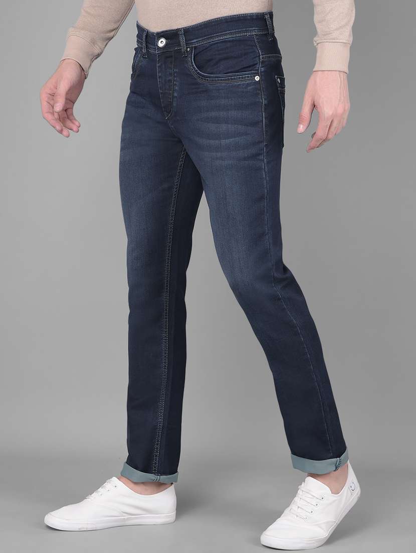men mid rise denim washed jeans - 20586033 -  Standard Image - 1