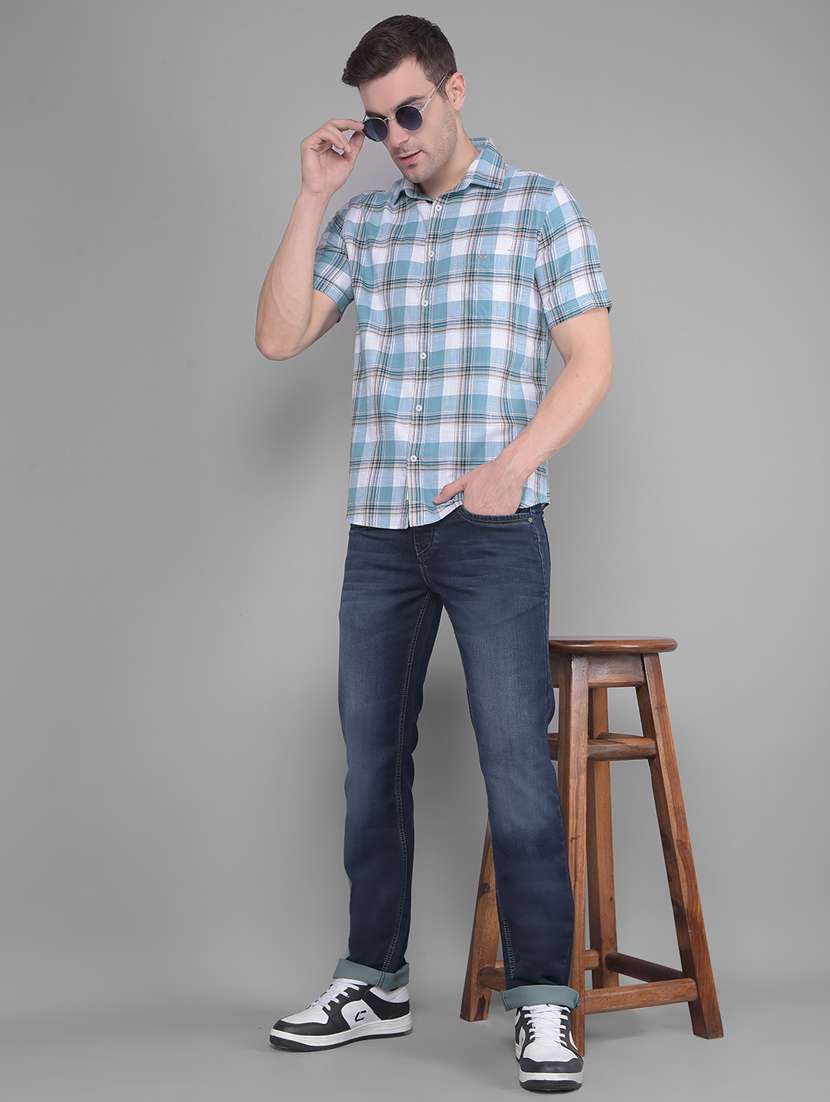 men washed mid rise full length straight fit jeans - 20586034 -  Standard Image - 4