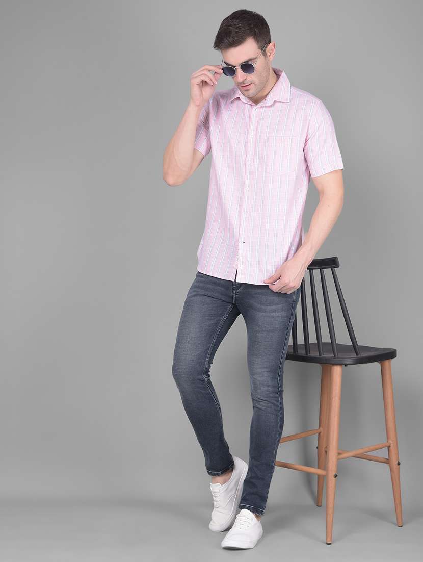 pink striped casual shirt - 20586542 -  Standard Image - 4