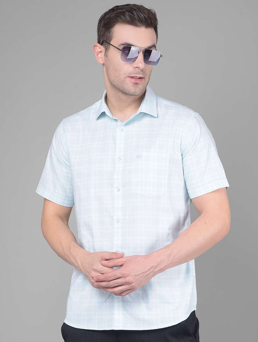 green checkered casual shirt