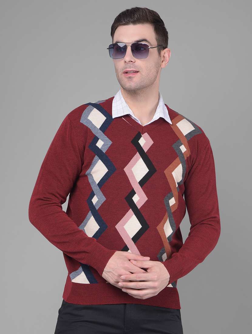 maroon acrylic pullover - 20586569 -  Standard Image - 1