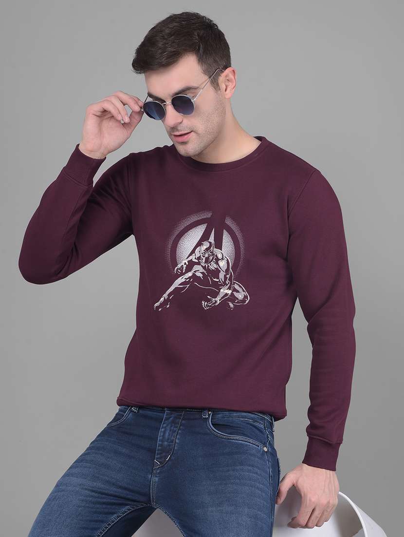 men long sleeves front & back print sweatshirt