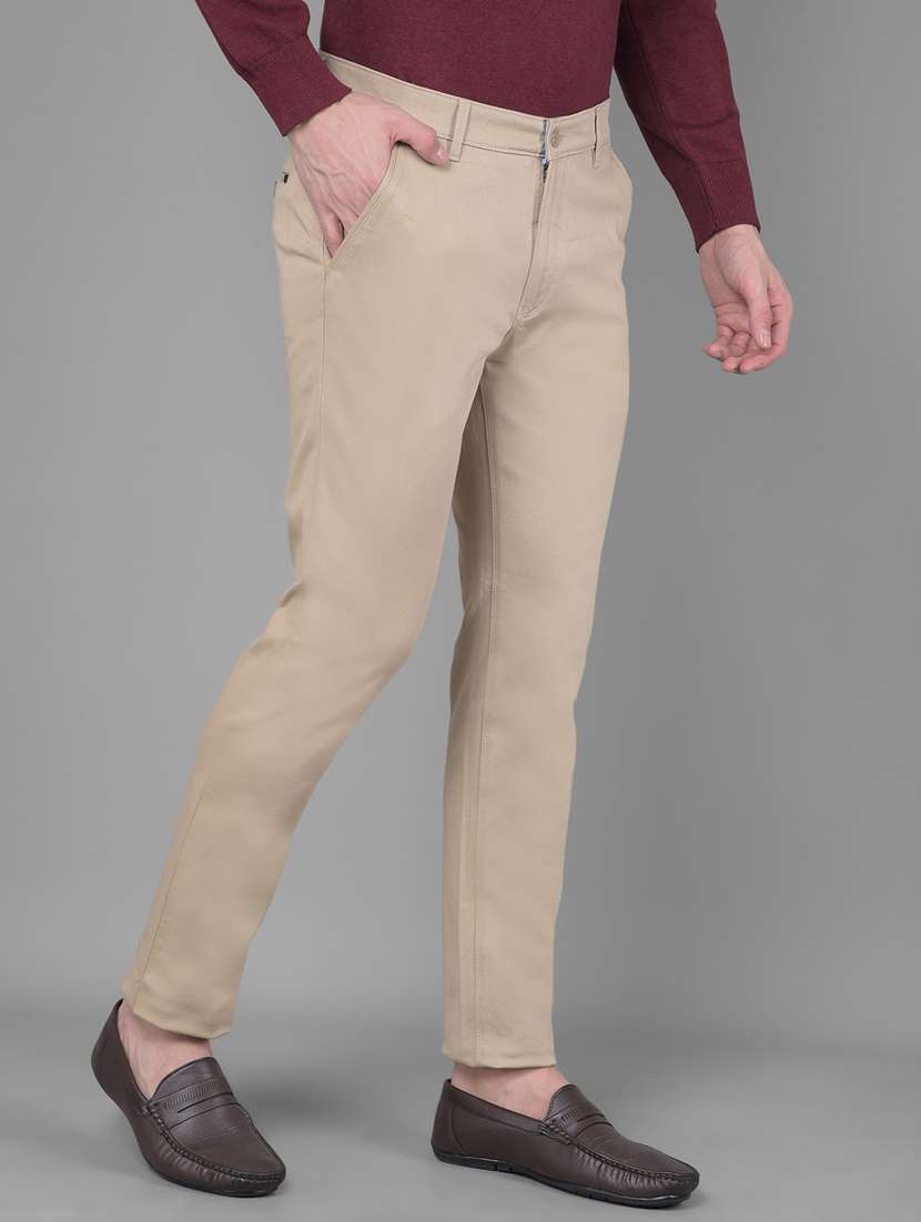 men solid ankle length chinos - 20586594 -  Standard Image - 1