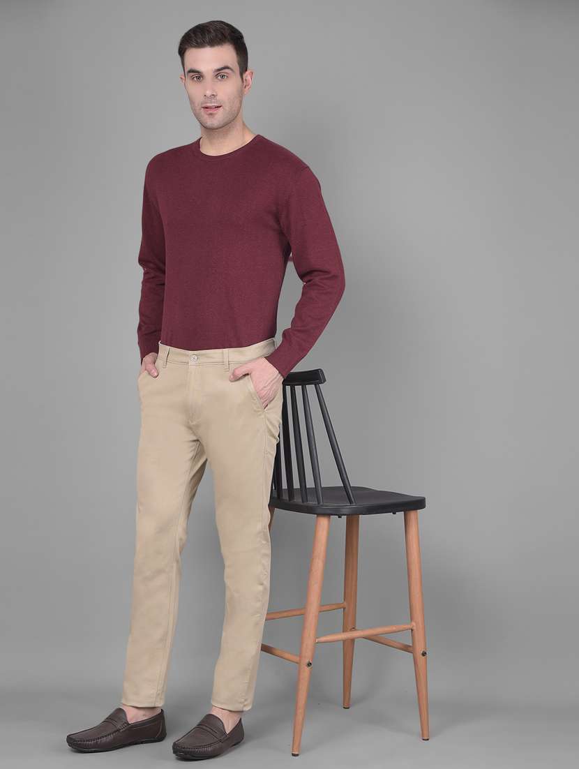 men solid ankle length chinos - 20586594 -  Standard Image - 4