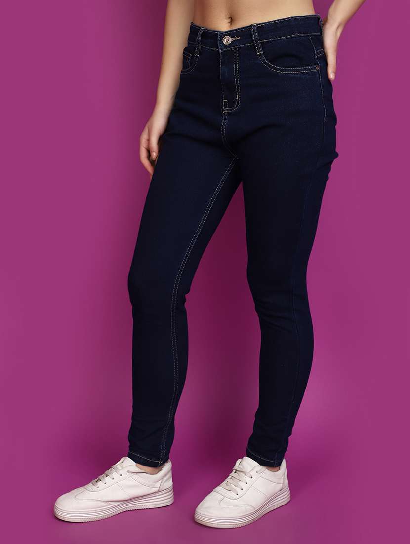 women solid mid rise slim fit jjean - 20587616 -  Standard Image - 1
