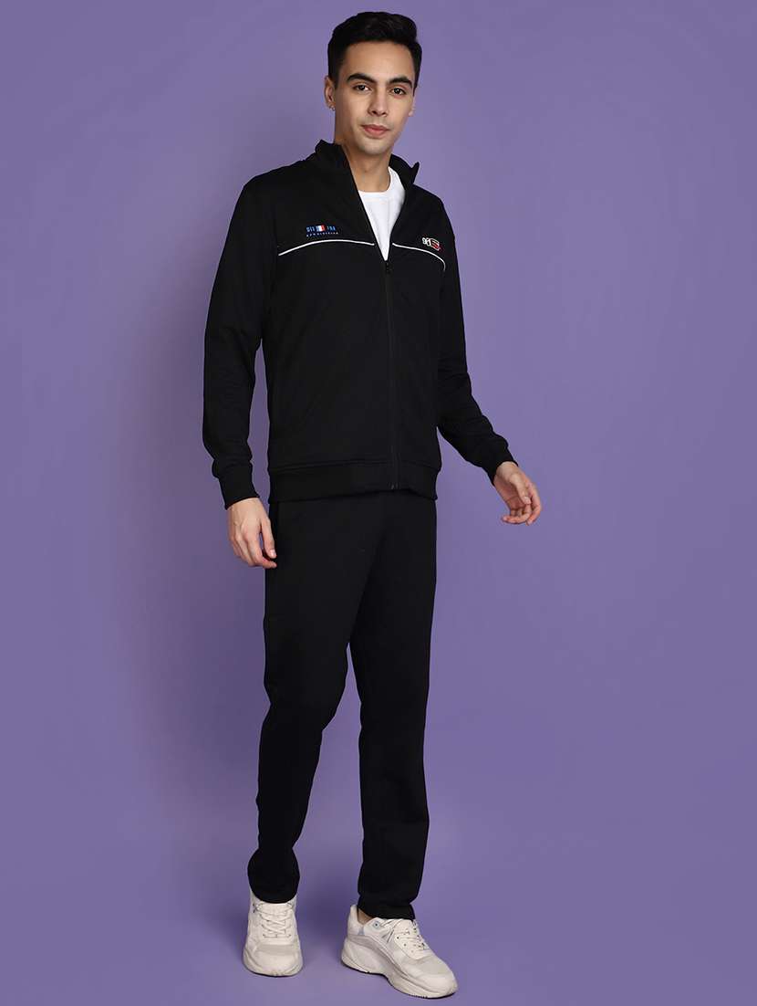 men solid long sleeve track suit - 20587618 - Standard Image - 1