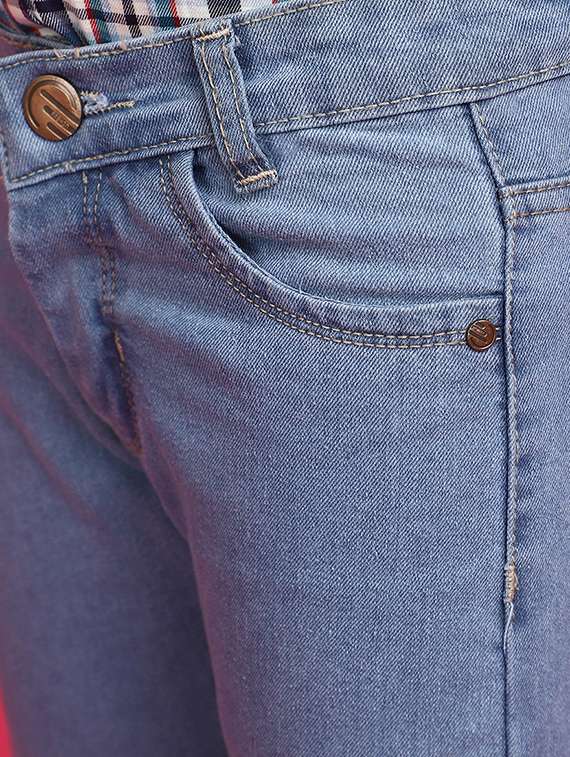 solid light blue slim fit jeans - 20587644 -  Standard Image - 4