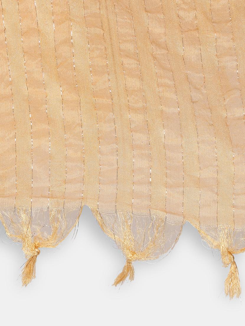 women beige self designed dupatta - 20587652 - Standard Image - 4