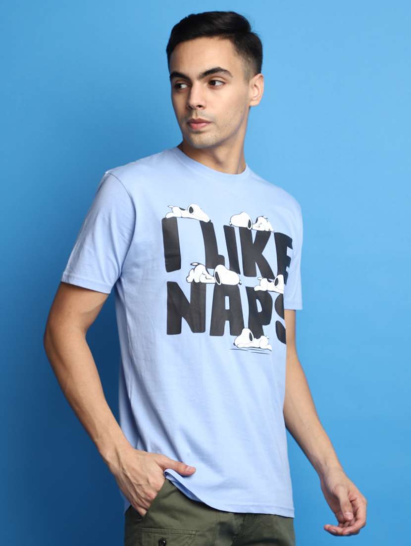 blue cotton front print tshirt - 20588359 -  Standard Image - 1