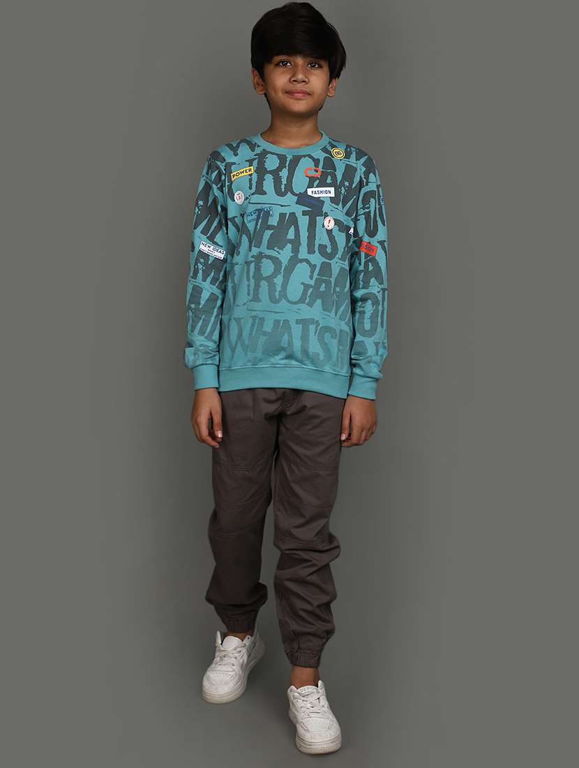 boys light blue typographic sweatshirt - 20588403 -  Standard Image - 4