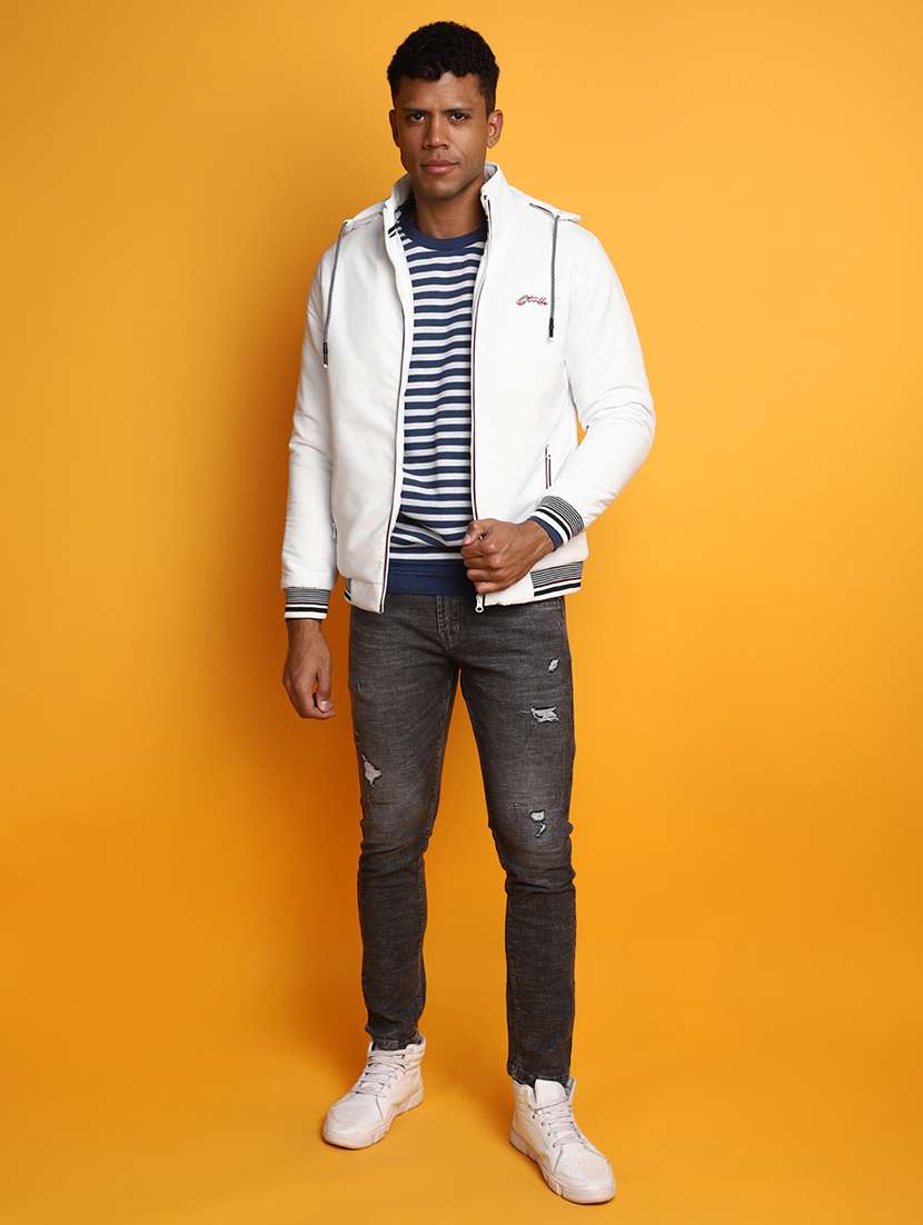 men solid long sleeve casual jacket - 20588924 -  Standard Image - 4