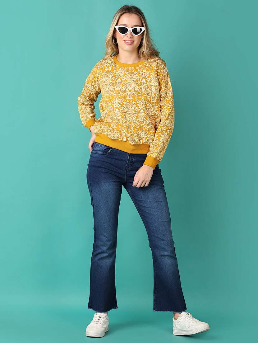 women all over print round neck sweatshirt - 20589009 - Standard Image - 4