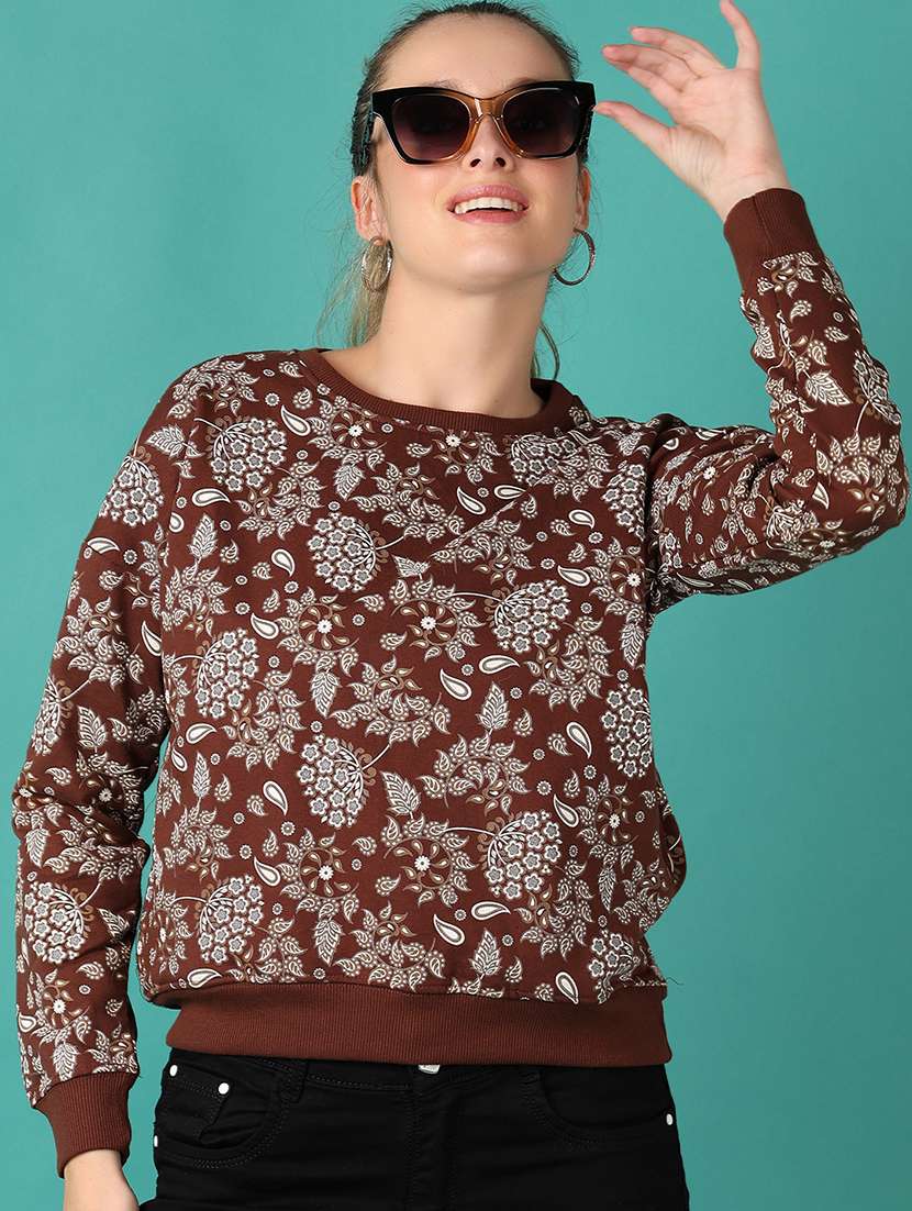 women all over print round neck sweatshirt - 20589011 -  Standard Image - 1