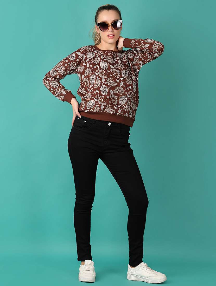 women all over print round neck sweatshirt - 20589011 - Standard Image - 4