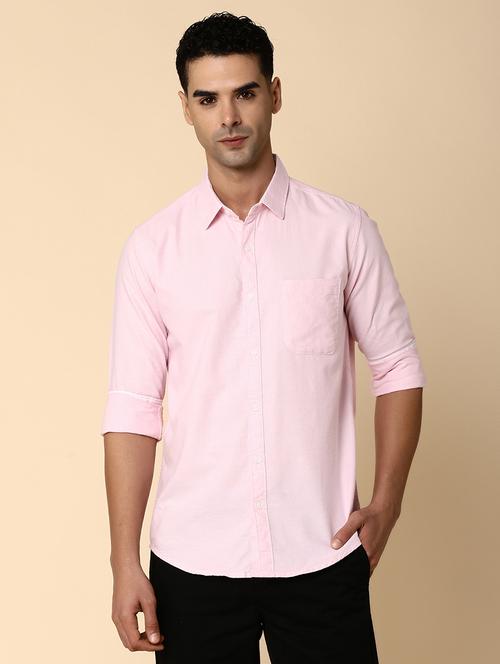 pink solid casual shirt - 20589356 - Standard Image - 0