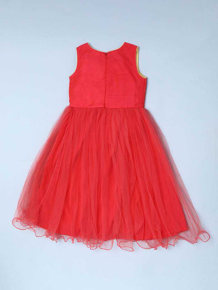 red silk blend & net frock - 20589411 -  Standard Image - 1
