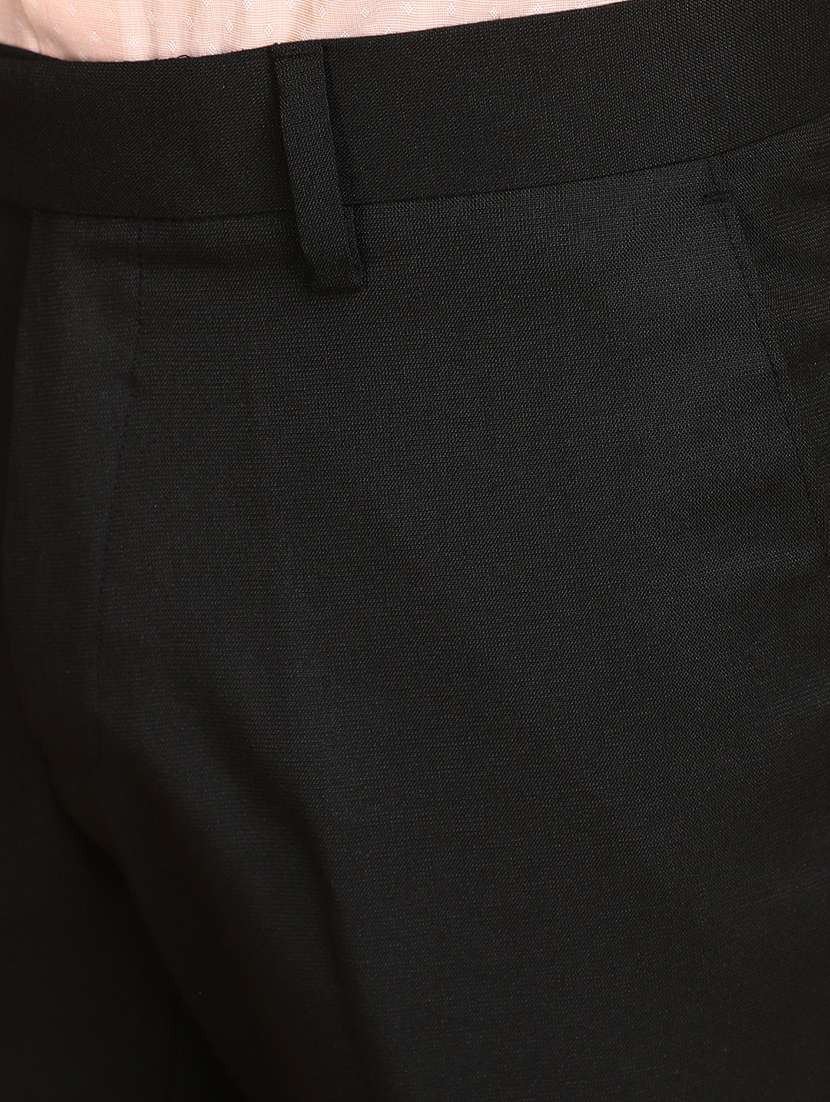 men solid mid rise formal trouser - 20589708 -  Standard Image - 4