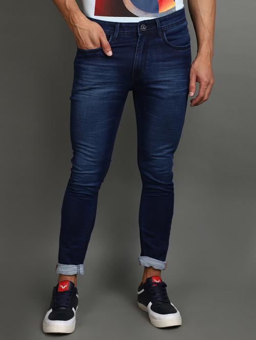 men mid rise plain denim jeans - 20589710 - Standard Image - 0