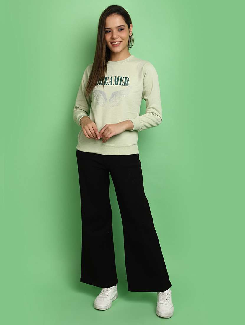 women round neck typographic sweatshirt - 20589715 -  Standard Image - 4