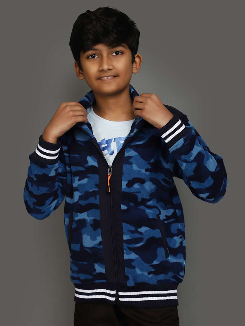 boys blue camouflage print sweatshirt