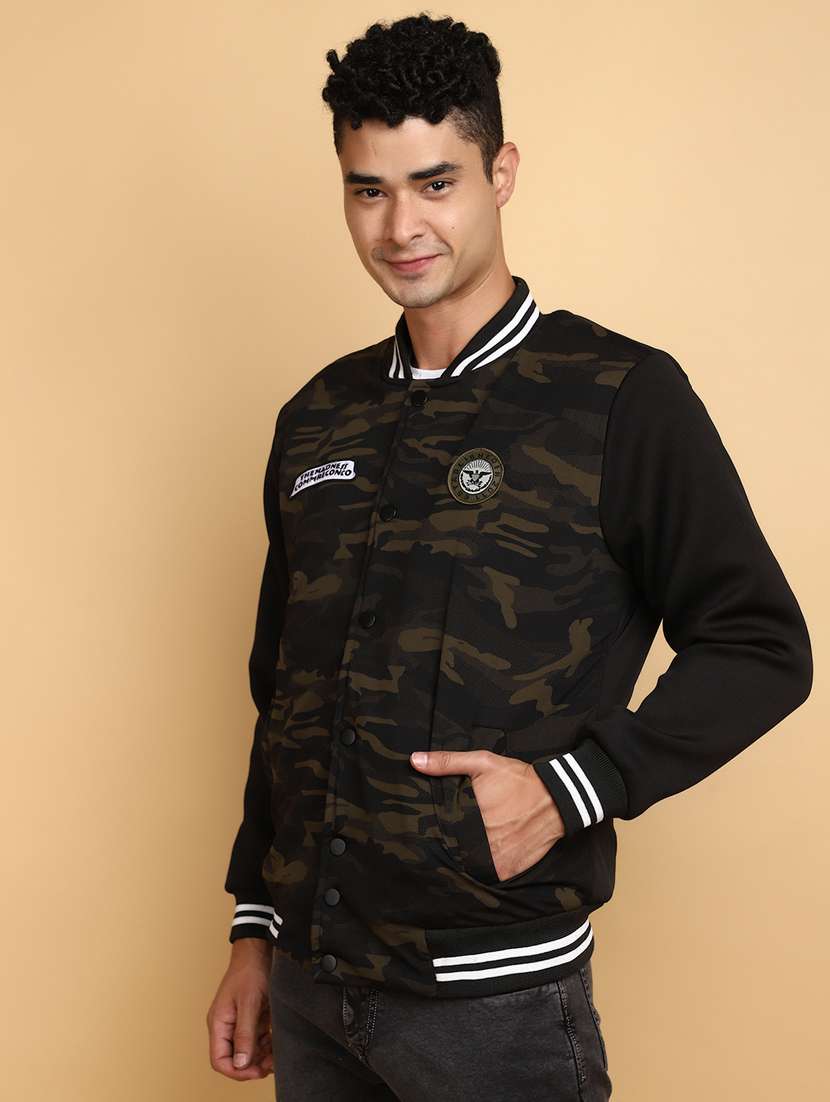 men long sleeved camouflage printed casual jacket - 20589768 -  Standard Image - 1