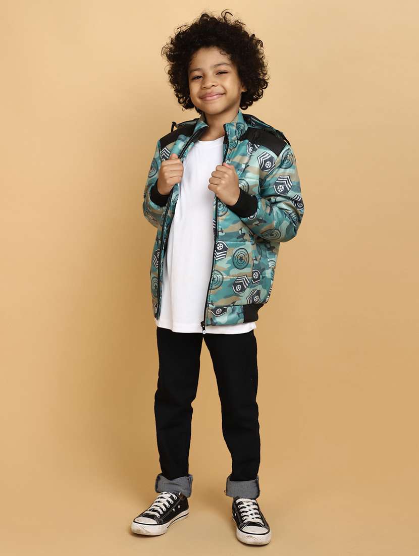 boys long sleeve printed quilted jacket - 20589865 - Standard Image - 4