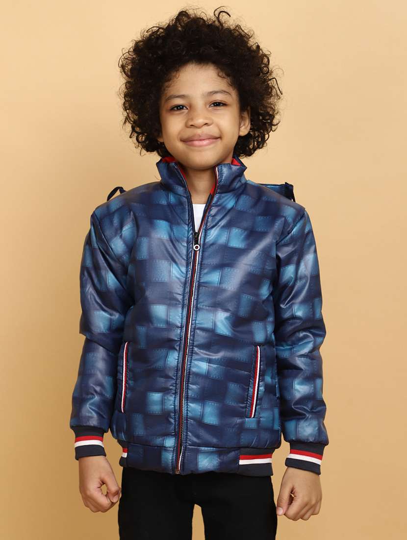 boys long sleeve printed quilted jacket