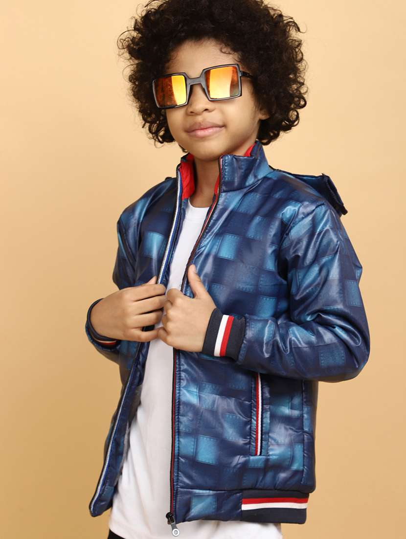 boys long sleeve printed quilted jacket - 20589866 - Standard Image - 1