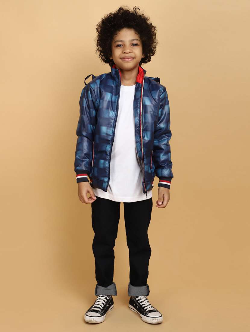 boys long sleeve printed quilted jacket - 20589866 - Standard Image - 4