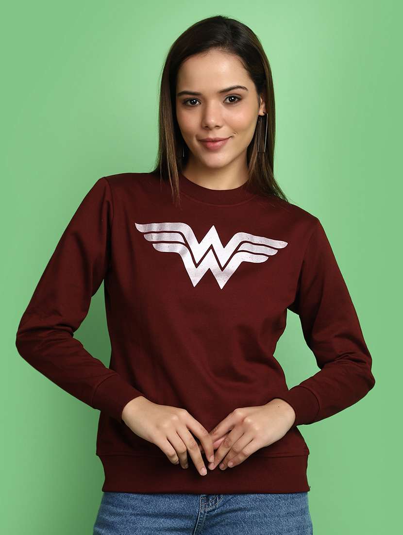 women round neck graphic sweatshirt