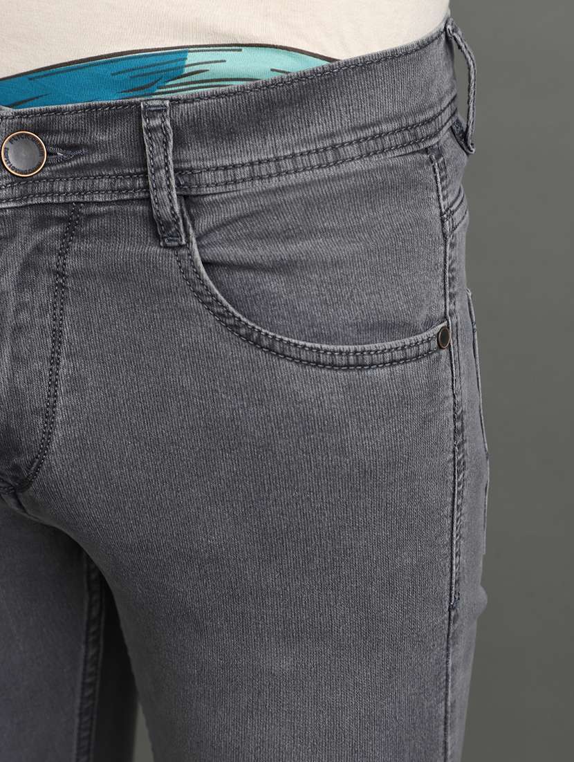 men mid rise plain denim jeans - 20589914 -  Standard Image - 4