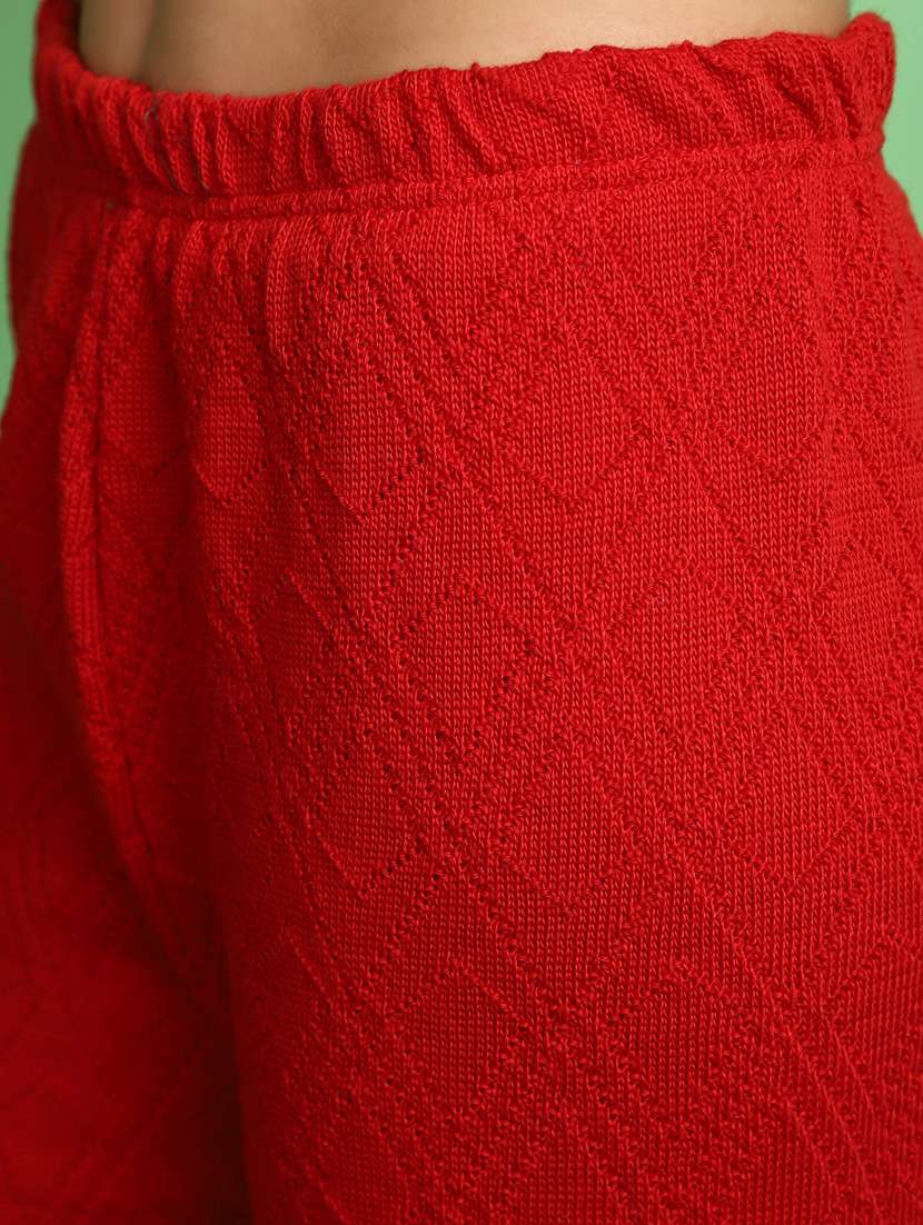 women mid rise self design palazzo - 20589936 - Standard Image - 4
