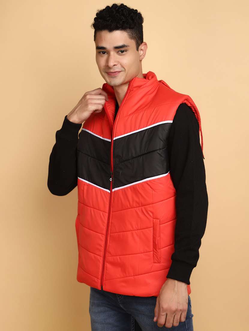 men sleeveless color block quilted jacket - 20589952 -  Standard Image - 1