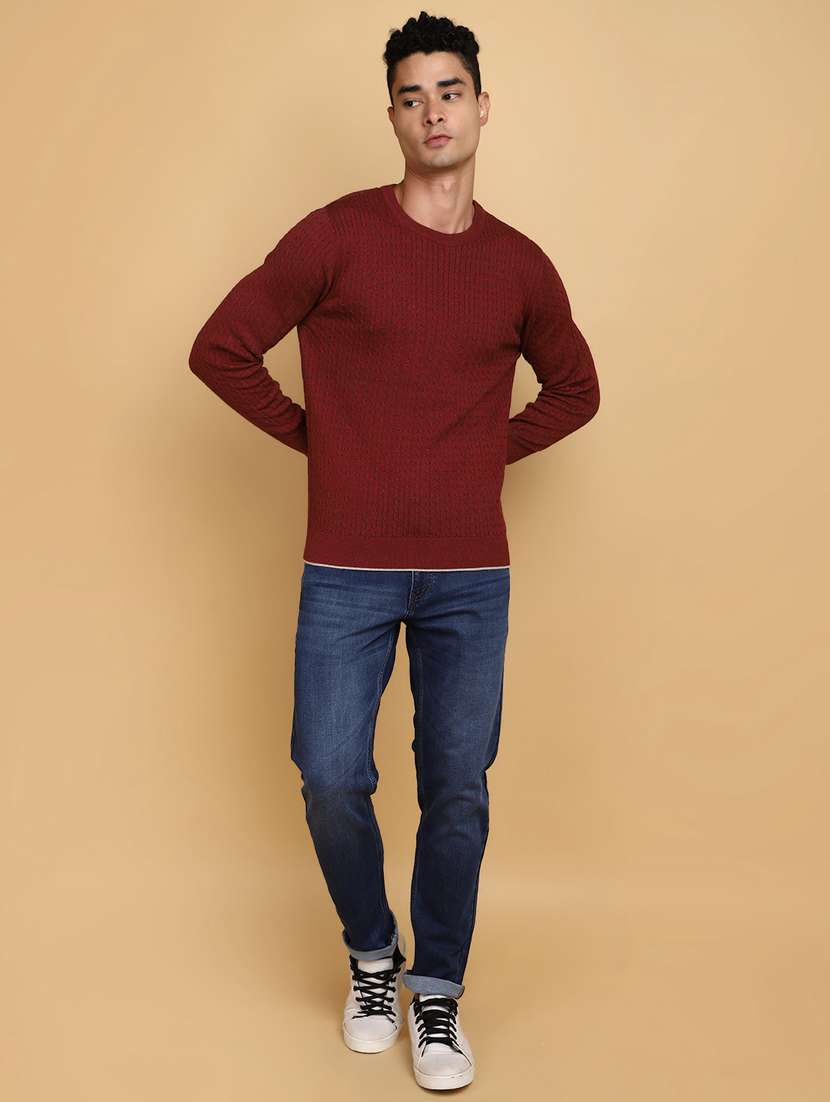 men long sleeves self design pullover - 20590159 -  Standard Image - 4