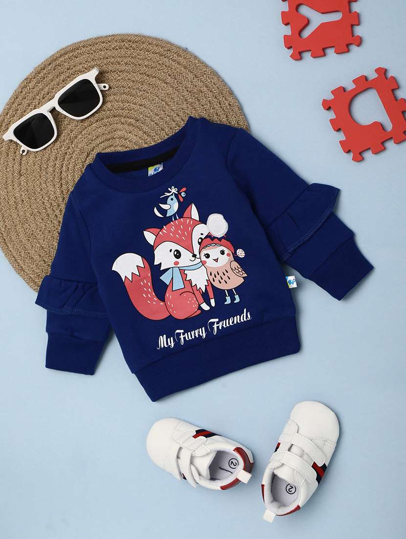 blue round neck sweatshirts