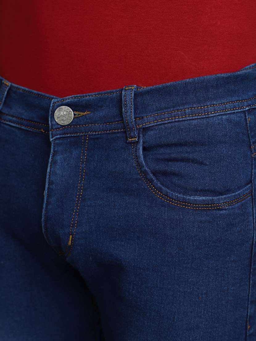 men mid rise plain denim jeans - 20590656 -  Standard Image - 4