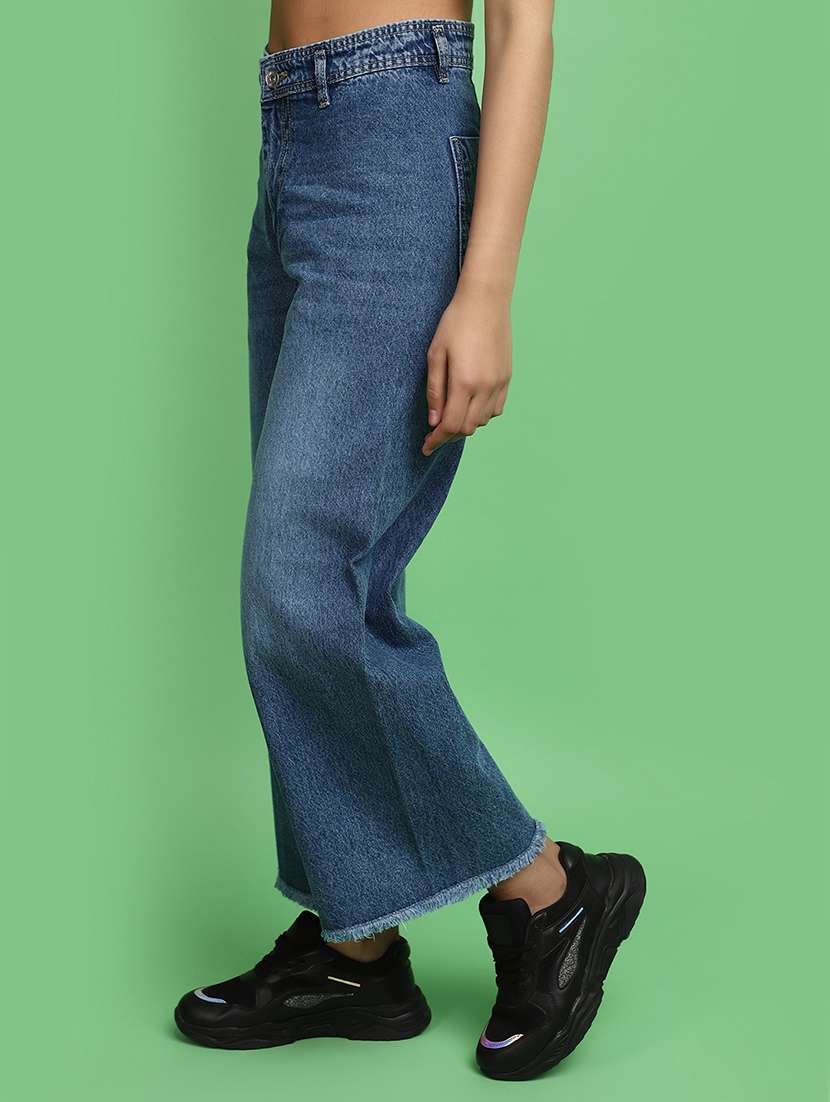 women blue wide leg jean - 20590721 -  Standard Image - 1