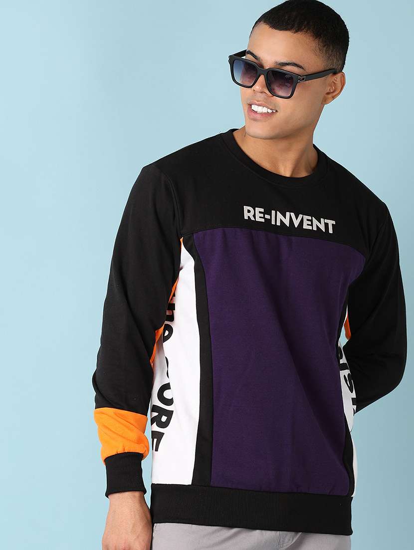 men long sleeves color block sweatshirt - 20590891 -  Standard Image - 1