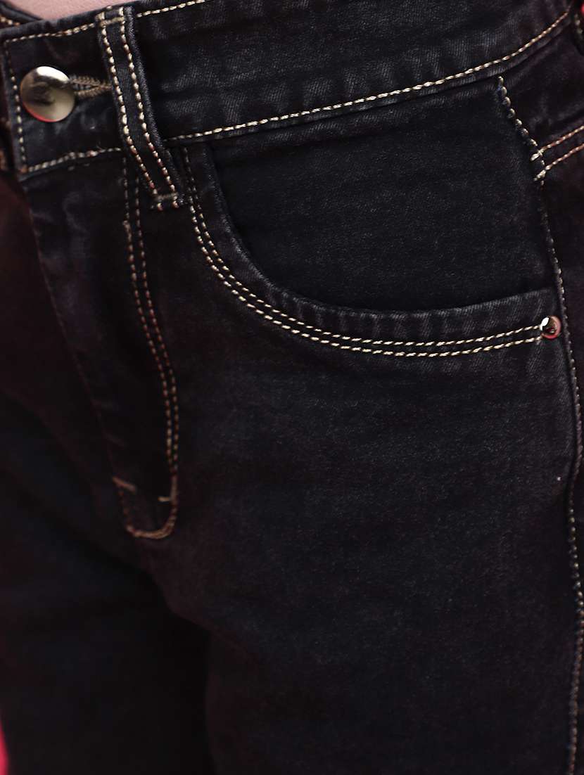 solid black cargo denim jeans - 20591021 -  Standard Image - 4