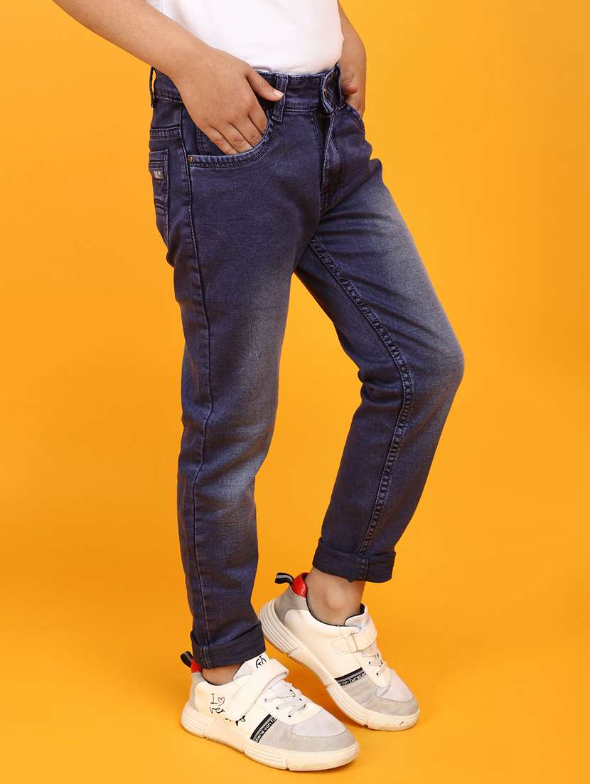 solid blue slim fit denim jeans - 20591028 -  Standard Image - 1