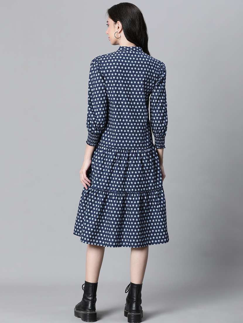 blue cotton tiered shirt dress - 20591141 -  Standard Image - 4
