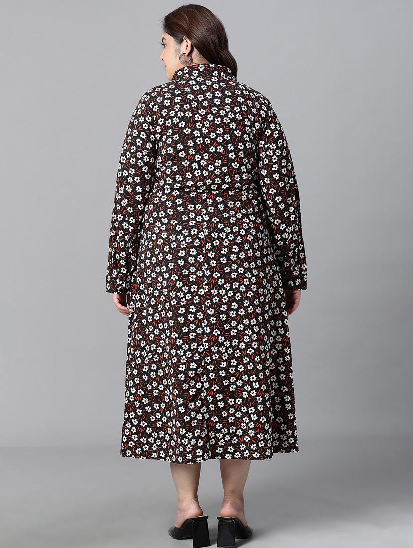 black polyester shirt dress - 20591142 - Standard Image - 4