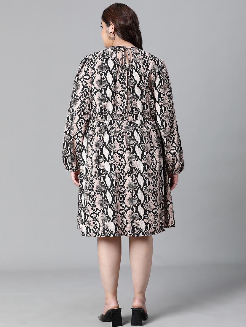 multi colored polyester aline dress - 20591147 - Standard Image - 4