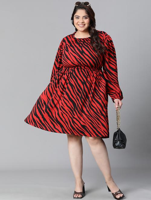 red viscose aline dress - 20591149 -  Standard Image - 0