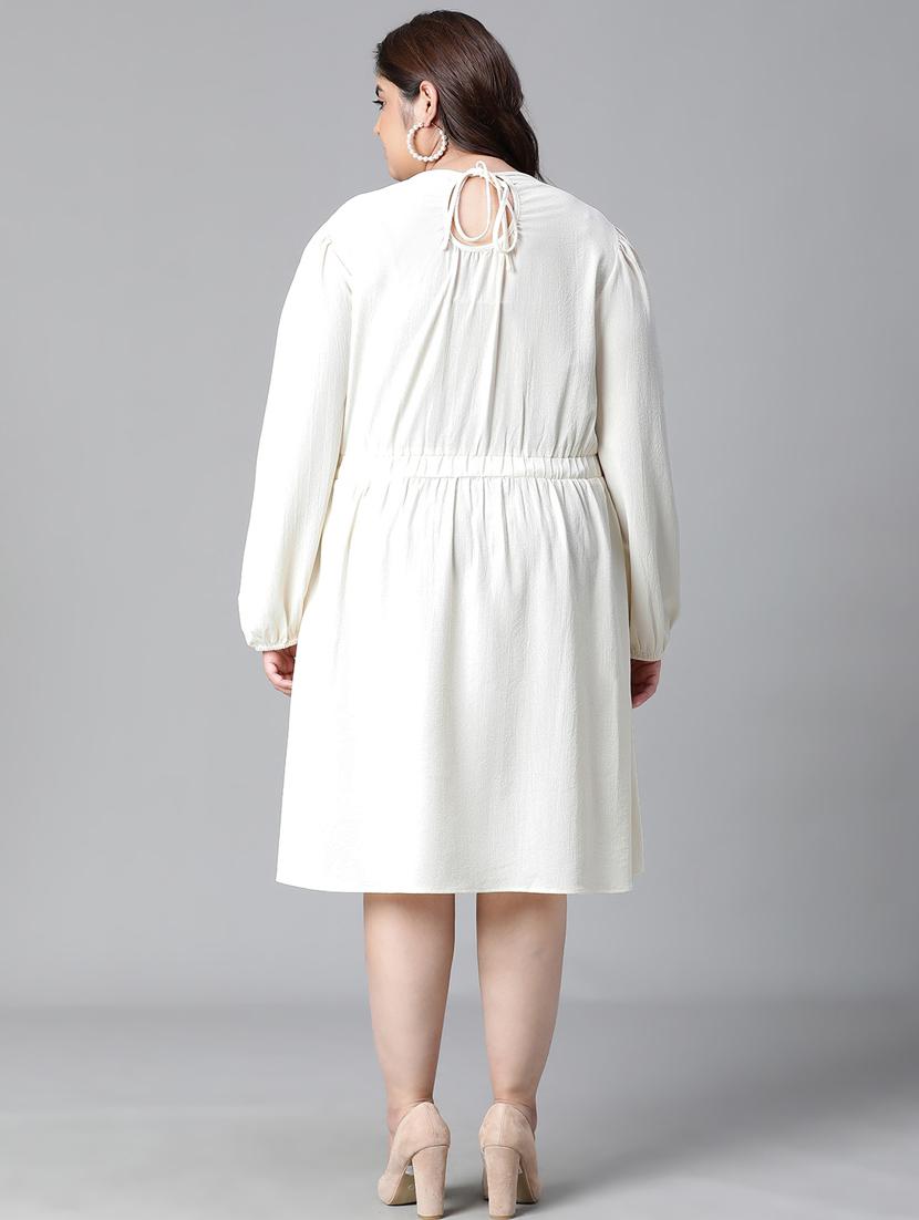 off-white viscose a-line dress - 20591150 - Standard Image - 4