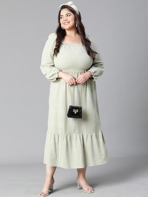 women smocked detailed plus size maxi dress - 20591151 -  Standard Image - 0