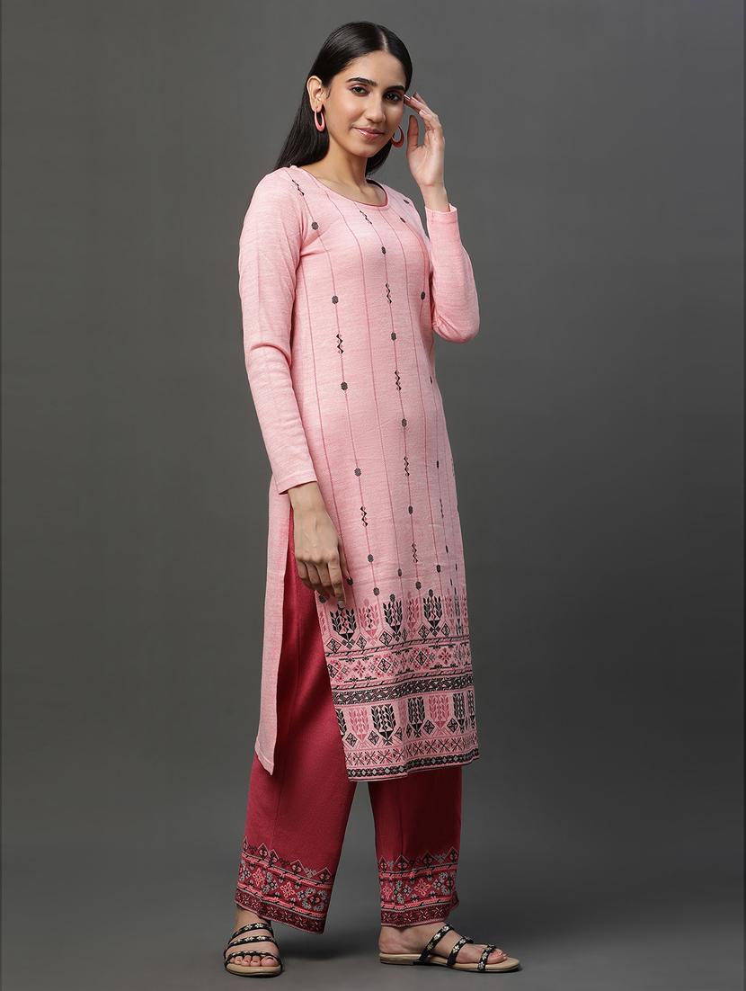 women rosewater round neck kurta palazzzo set - 20592316 -  Standard Image - 1