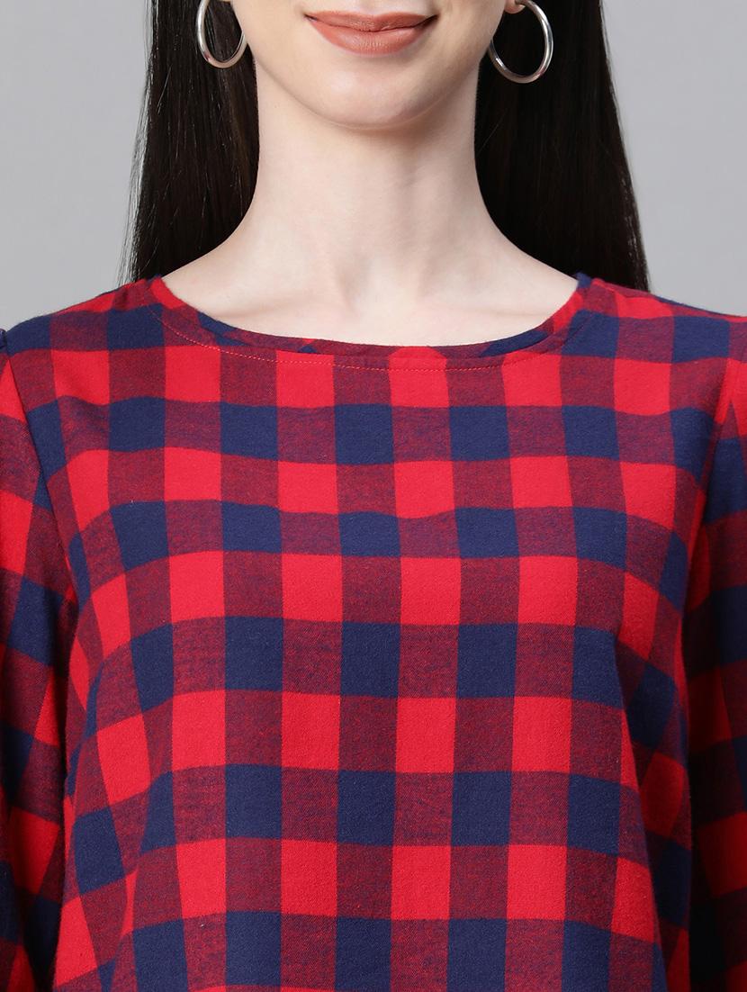 red cotton blouson top - 20592338 - Standard Image - 6