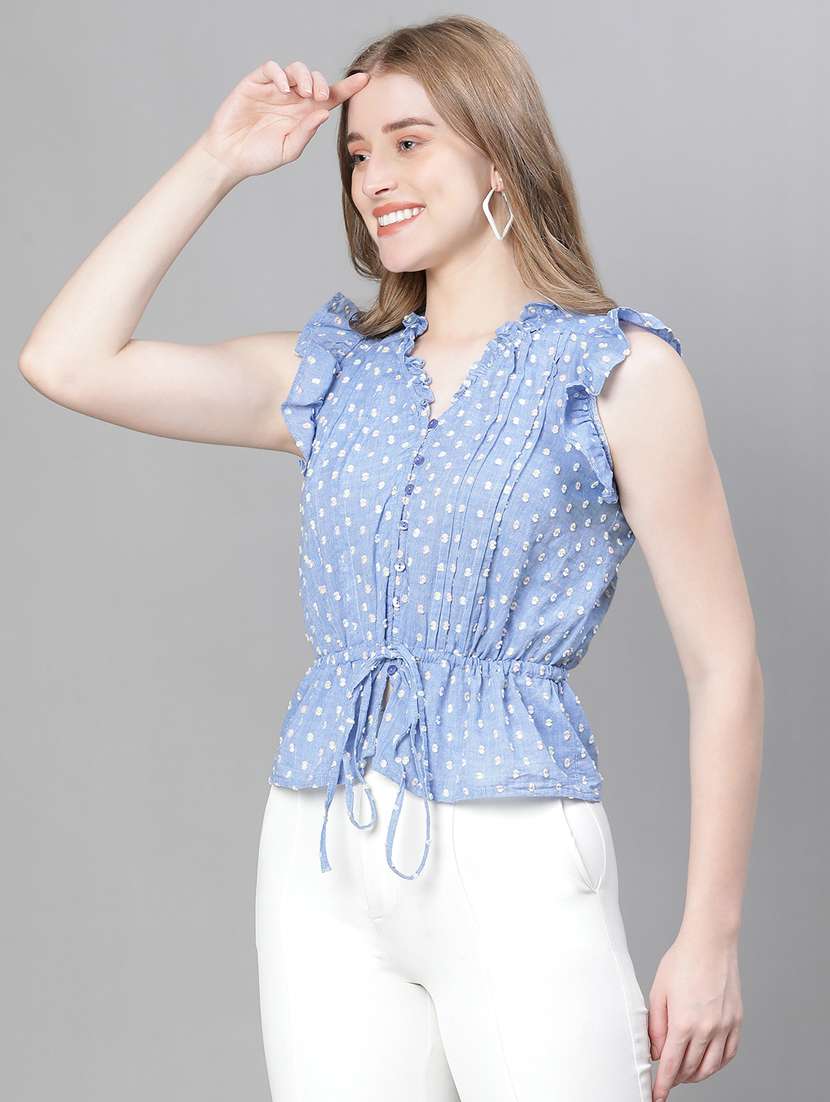 women self designed sleeveless regular top - 20592350 -  Standard Image - 1